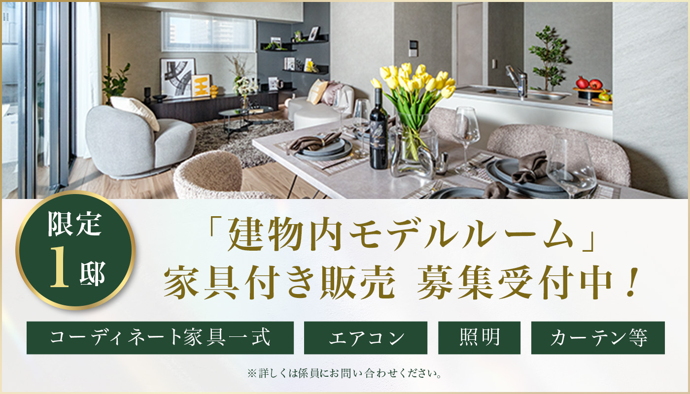 建物内モデルルーム 家具付き販売　募集受付開始！