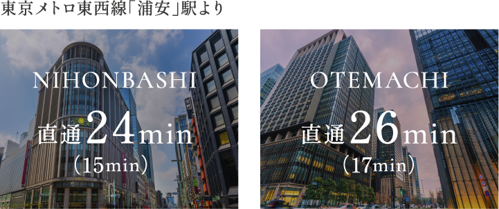 NIHONBASH直通24min,OTEMACHI直通26min